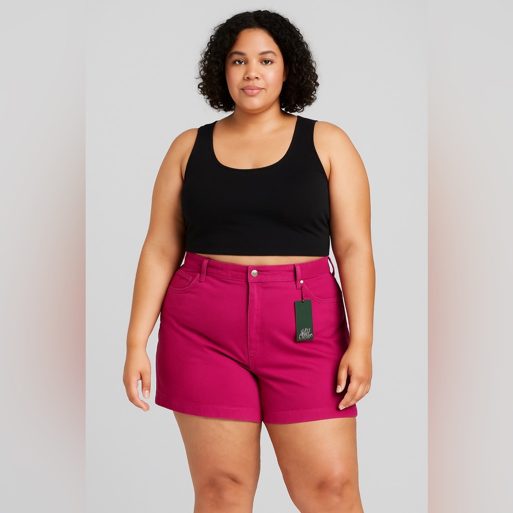 Wild Fable Pink Highest Rise Mom Shorts Cuffed Hem 18/34R, New With Tags